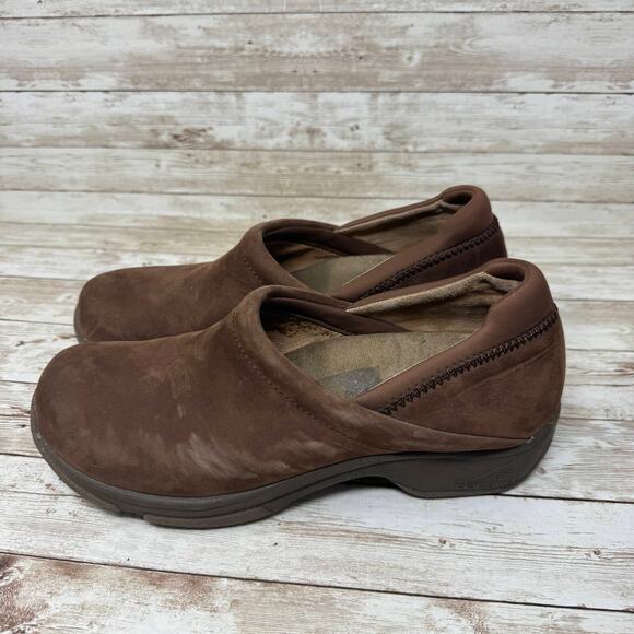 Dansko Professional Brown Suede Slip On Clogs Comfort Shoes Women's Size 40 - Picture 3 of 8